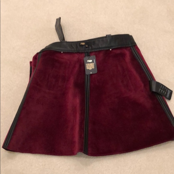 HOLD Leather Mini Skirt with Red Velvet Lining - Picture 7 of 8